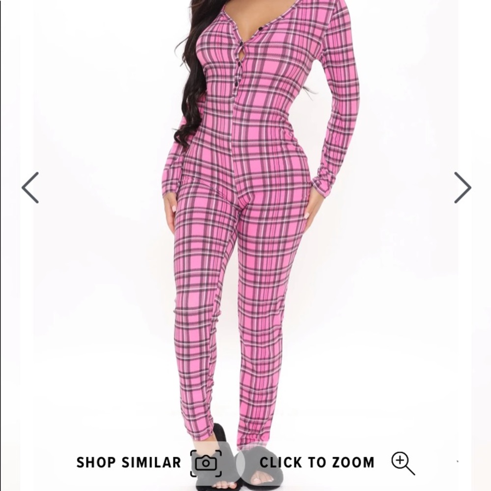 pink plaid fashionova jumpsuit